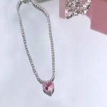 گردنبند قلب تنیسی آبکاری نقره 925 رنگ ثابت - تصویر 2